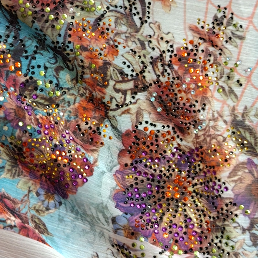 AMAZING ARTSY DRESS! ❤️ S Twelve, would say sz 5...Floral and Rhinestones - Picture 14 of 14